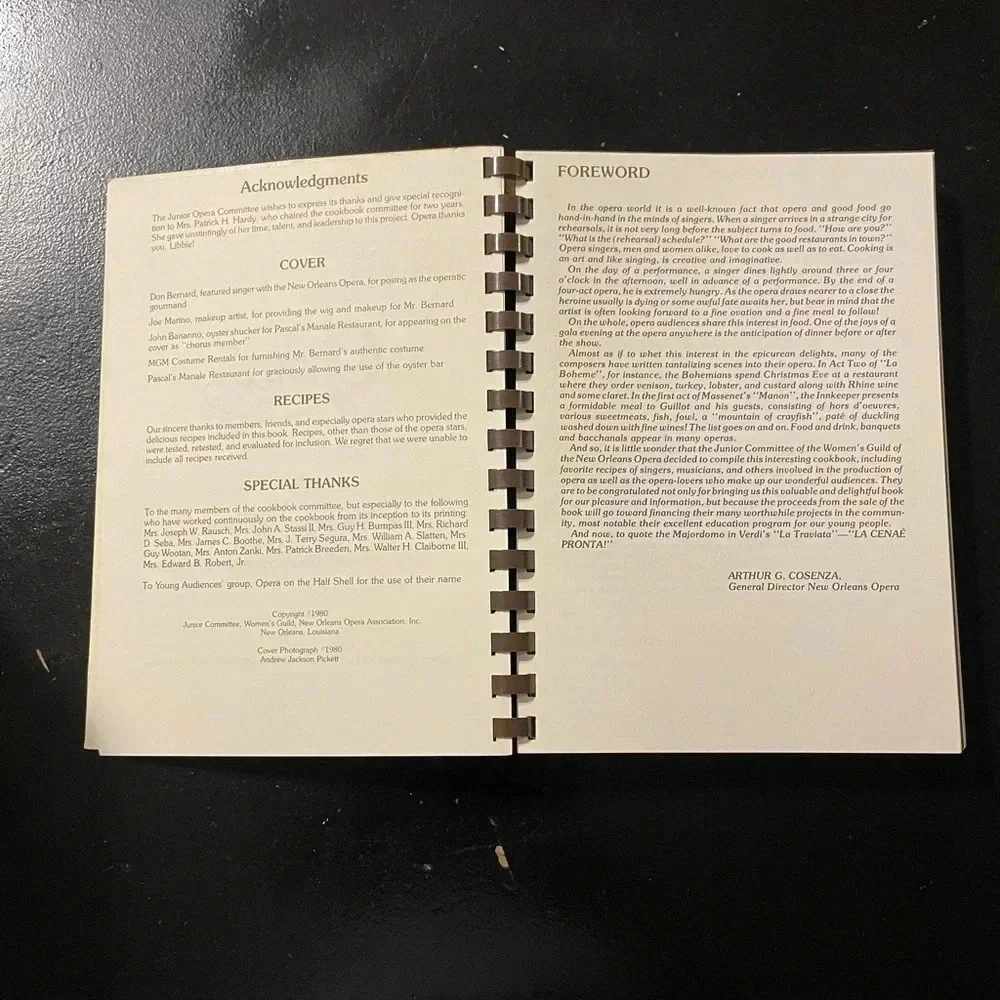 Opera on The Half Shell 1980 Cookbook Junior Womens Guild New Orleans Vintage
